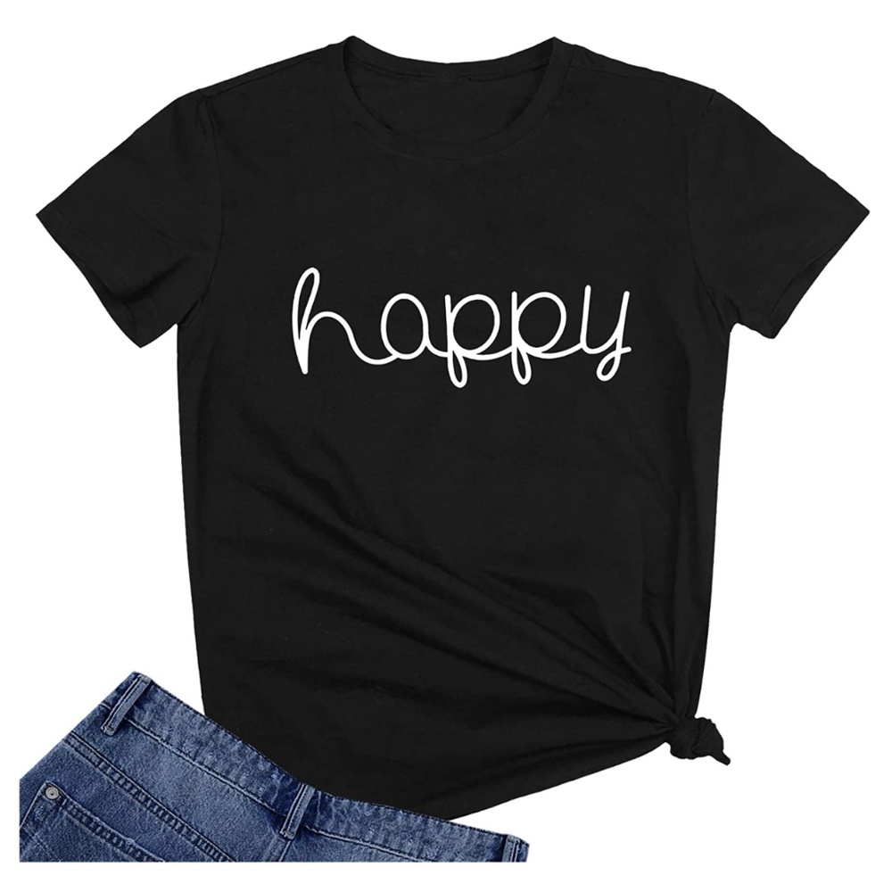 Black "happy" teacher t-shirt